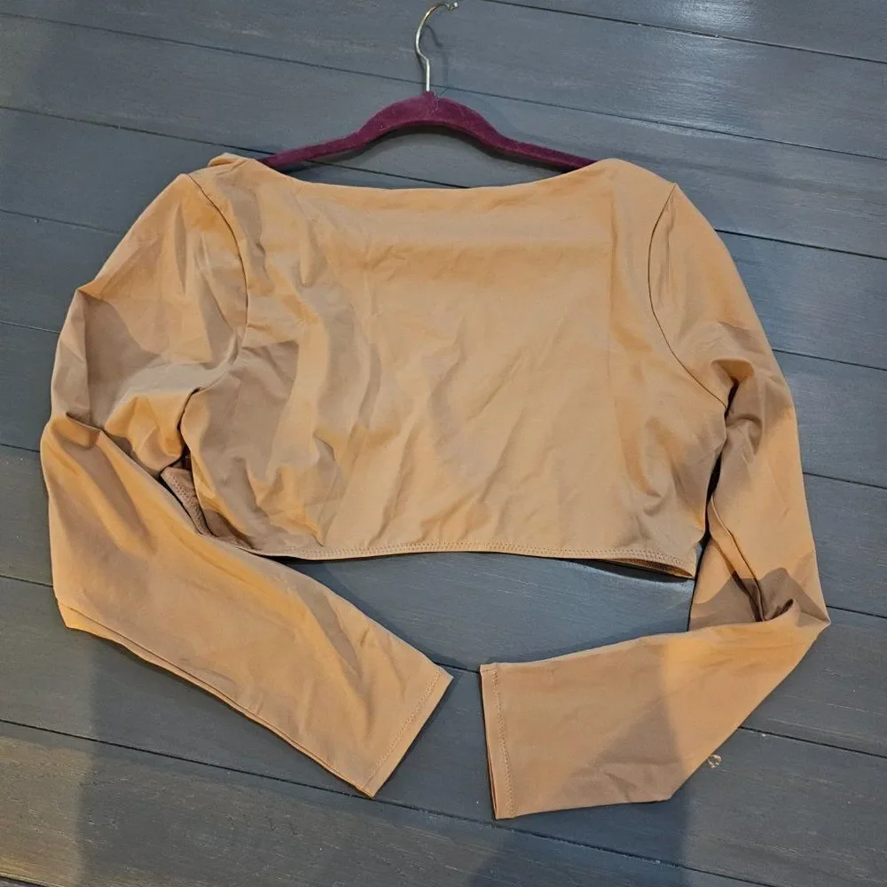 SKIMS Women's Ochre Signature Swim Long Sleeve Shrug Size 2X